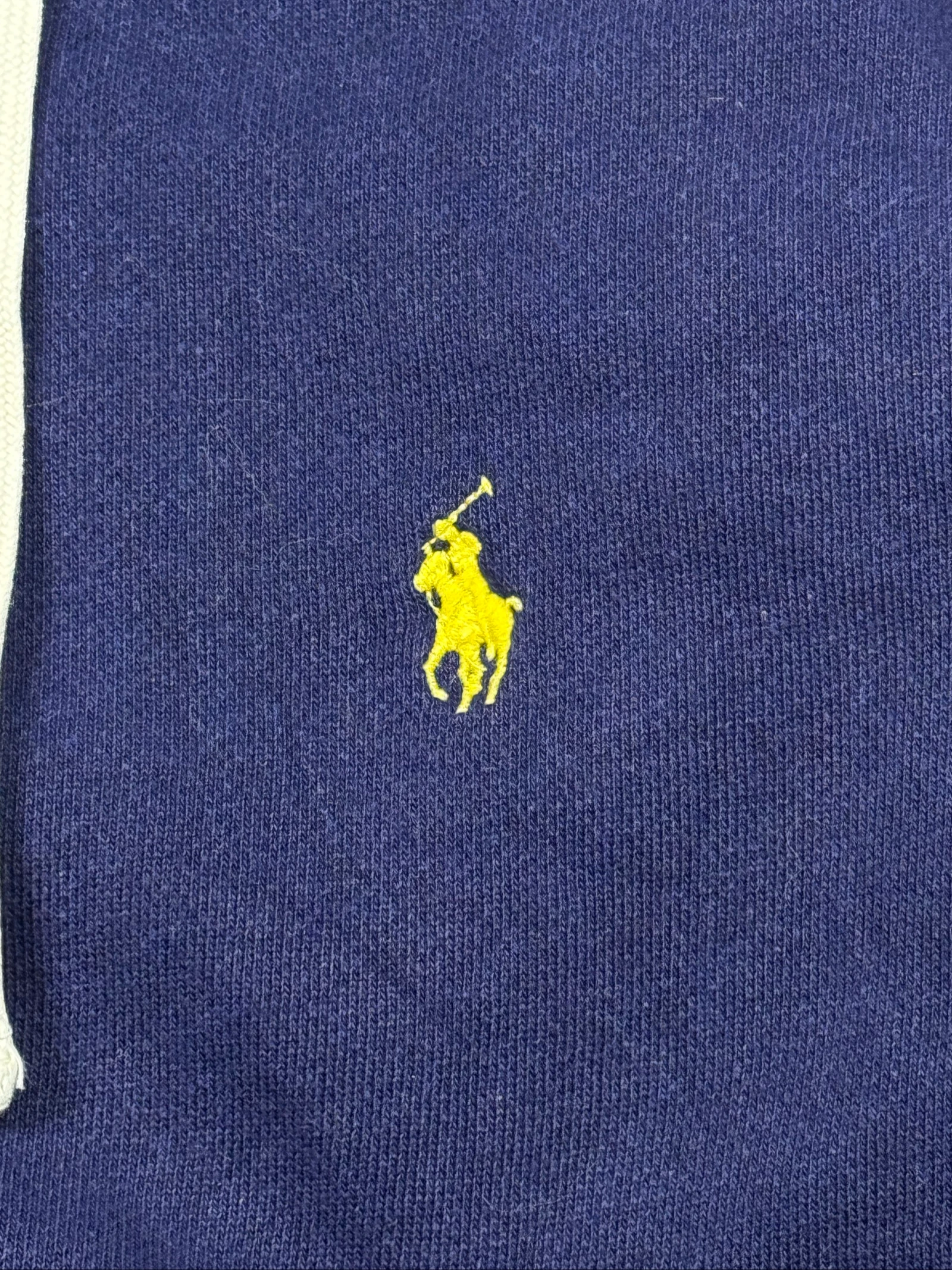 Ralph Lauren Full Zip Hoodie Navy Blue Yellow Pony Vintage Size M/L – photo 2